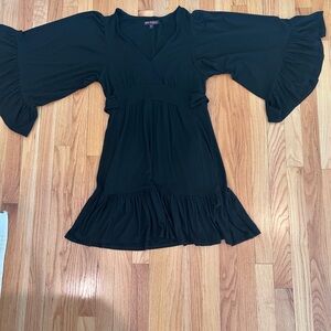Betsey Johnson black knit bell sleeve dress